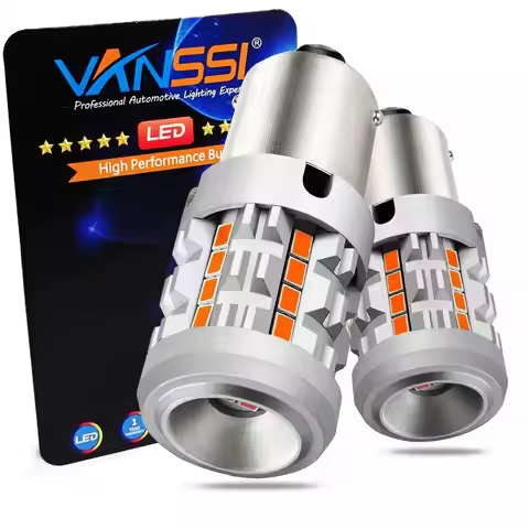 2Pcs T20 WY21W 7440 Bau15s PY21W Amber Yellow 1156 BA15S P21W Canbus LED Turn Signal Light Bulb Anti