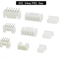 50PCS XH2.54mm Connector PH2.0 Rubber Shell Straight Pin Socket Curved Pin Connecting Terminal Male 
