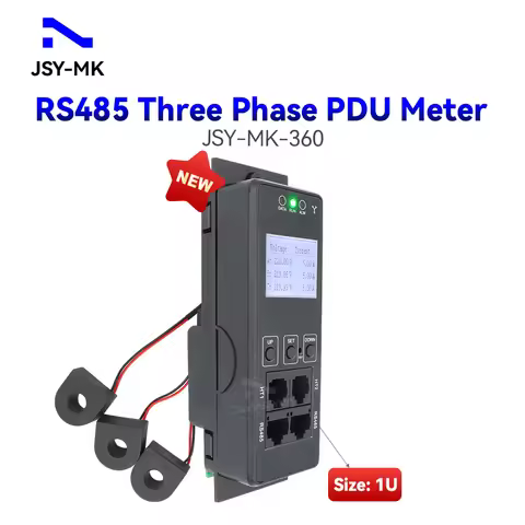 JSY-MK-360 PDU Meter Three Phase 63A RS485 220V/380V 50Hz LCD Display 1U Size PDU Meter for PDU Powe