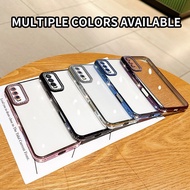 Plating Flash Diamond Frame Transparent Phone Case For Huawei P60 P50 Pura 70 Y9S Y9 Prime Honor X7C