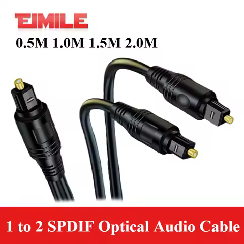1 to 2 SPDIF Digital Optical Audio Cable for Toslink Gold Plated SPDIF MD DVD 10G Audio Fiber Optic 