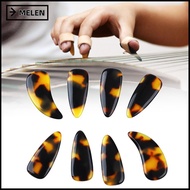 MELEN 8PCS Guzheng Finger Picks, Tortoiseshell Transparent Blue Color Plastic Guzheng Nail Covers, C