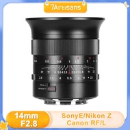 7artisans 14mm F2.8 Ultimate Full Frame Ultra-wide Angle Lens Near-zero Distortion Camera Lens for S