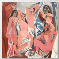 Art reproduction Les Demoiselles dAvignon Picasso Pablo ppc37 รูปติดผนัง ภาพที่มีชื่อเสียง ภาพพิมพ์ร