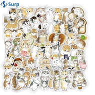 SURP 50PCS พีวีซีกันน้ำ สติ๊กเกอร์การ์ตูนลูกแมว แล็ปท็อป กระเป๋าเดินทางมีล้อ การตกแต่ง DIY น่ารักสุดๆ ไอแพด ของขวัญสำหรับเด็ก