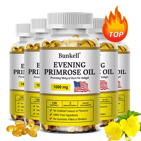 Evening Primrose Oil Capsules - Contains Gelatin and Vegetable Glycerin To Promote Healthy Skin Immu