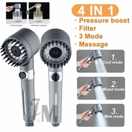 Kit 4 In 1 High Pressure Shower Head With Filter 3 Mode Water Saving Shower head