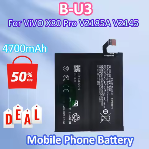 Brand New B-U3 7.78V 4700mAh Mobile Phone Replacement Battery for Vivo X80 Pro V2185A V2145 Capacity