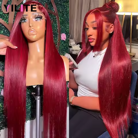 Straight Burgundy 13x6 Hd Lace Frontal 100% Human Hair Wig For Women 13x4 99j Wine Red Colored Cheap