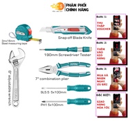 Bộ dụng cụ đa năng 7 món gồm thước dao kềm tua vít mỏ lếch bút thử điện TOTAL THKTHP90076 - Đa năng