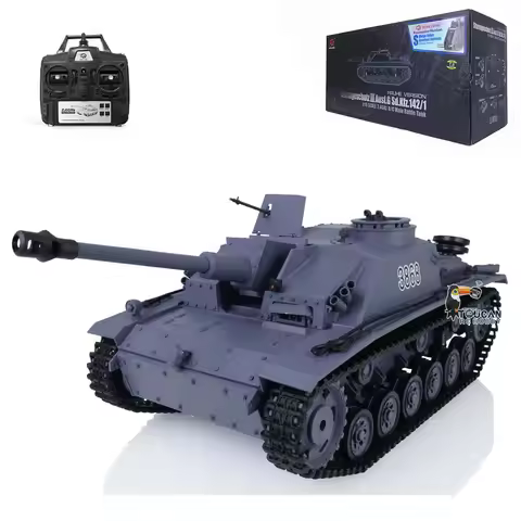 US Stock 1/16 Scale 2.4G Heng Long 7.0 Plastic German Stug III RTR RC Tank Model BB Shooting Toys fo