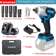 [300 dari cuci gudang] Kamolee Tool DTW285 520 N.m 1/2" 1/4" Cordless Electric Impact Wrench Kompati