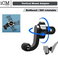 Gopro Action camera Vertical bracket Mount Adapter ballhead 360 rotatable