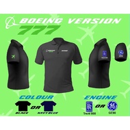 T-shirt Boeing B777 Polo Embroidered Cotton Polyester
