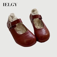 IELGY 2026 Red Platform Mary Jane Shoes New Versatile Japanese-Style Soft-Soled JK School Shoes