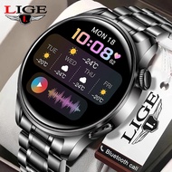 LIGE Bluetooth Call Smart Watch Men Full Touch Screen Sports Watch IP68 Waterproof For Android Ios Smart Wristwatch