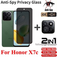 Full Cover Curved Screen Private Tempered Glass For Honor X7c 4G X7 c 2024 Protector Anti Peek Priva