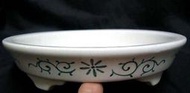 美麗雅緻的中華陶瓷-白釉繪紋水盆花器