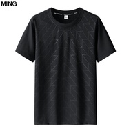 MING Black Quick Dry ICE Silk Fashion T Shirt Men'S 2024 Short Sleeves Summer Casual OverSize T-Shirt 5XL Top Tees GYM Tshirt Clothes