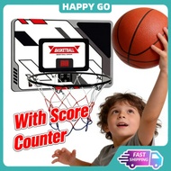 【24H】Kids Indoor Basketball Hoop Set - Dunk-Friendly Basketball Ring With Score Counter, Backboard, 