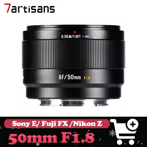 7artisans 50mm F1.8 Auto Focus APS-C Prime Camera Lens for Sony A6400 Nikon Z9 Fuji X-T100 for Portr