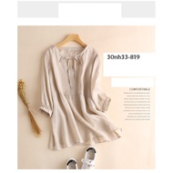 Tk777-819-BOW TIE-SLEEVE SHIRT s-6xl