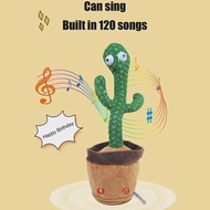 Dancing Cactus Plush Toy with Repeat Talking and Singing Function, USB Record, Early Education, Funn