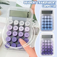 [3-5 Days Arrive]Mechanical Key Calculator 10-Digit with Clear Display, Gradient Transparent Design 