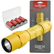 G2X Pro 600 Lumen Tactical EDC Flashlight Bundle with 4 Extra Surefire CR123A Batteries and Lightjun