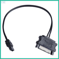 CRE 15-Pin to 6-Pin Optical Drive Power Adapter Cable 22AWG OD1 6mm 6 7in