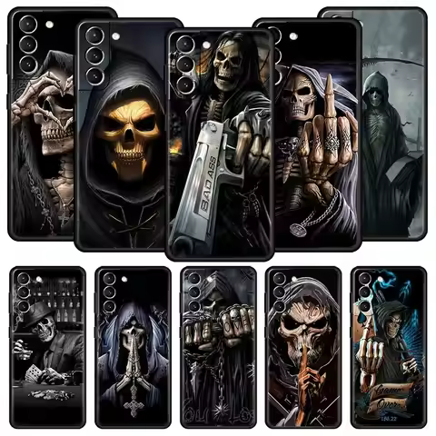 Skull Skeleton Grim Reaper Fashion Phone Case For Samsung Galaxy S24 S23 S22 S20 Ultra S21 FE 5G S10