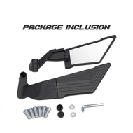 New Horus Winglet Side Mirror 28cm, Large Full Alloy, Adjustable Mirror Mount, Clear Lens Universal 