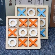 New XO Tic-Tac-Toe Game, Wooden XO Tic-Tac-Toe 9-Grid Board, Interactive Tabletop Game For Family Ga