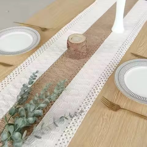Boho Table Runner Rustic Farmhouse Style Home Decor Tassel Table Runner Kitchen Dining Table Decorat