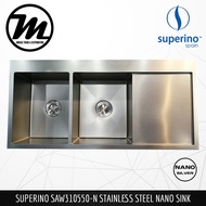 SUPERINO NANO Silver SAW310550-N SUS304 Stainless Steel Nano Kitchen Sink