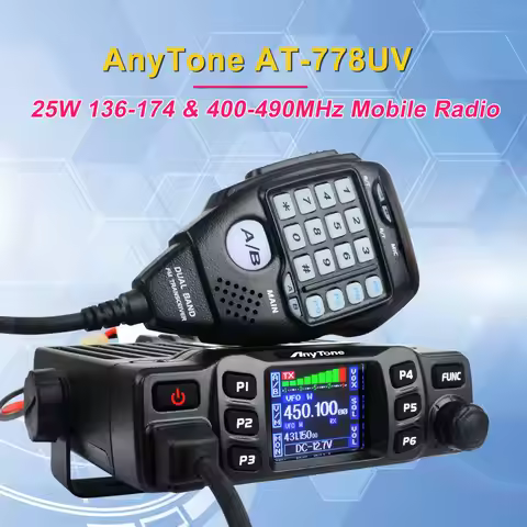 Anytone AT-778UVII GMRS Walkie Talkie Dual Band Analog Mobile Radio 2m 70cm Amateur 25W 136-174&400-