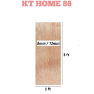 [1ft x 3ft] Papan Plywood / Solid Plywood 8mm 12mm