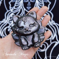 Nine-Tailed Fox Nine-Tailed Fox Pendant Silver Ornament Natural Obsidian Ornament Silver Obsidian Ba