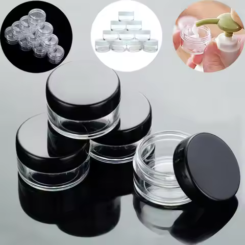 10pcs 2g/3g/5g/10g/15g/20g Empty Plastic Clear Cosmetic Jars Makeup Container Lotion Bottle Vials Fa