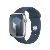 【APPLE】Watch Series 9 （GPS版） 45mm鋁金屬錶殼搭配運動型錶帶-S/M （銀/藍）_廠商直送