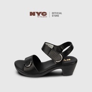 NYC Ladies Jacine Sling-Back Heeled Sandals -N72602-CV01SV-1-BLACK