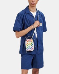 全新 COACH 彩虹色C logo 白色新款可手挽手機袋/斜孭袋/crossbody