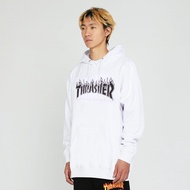 【THRASHER官方】DEATH PINK 火焰连帽运动衫加厚保暖连帽卫衣 白 M