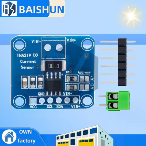 INA219 Bi-Directional DC Current/Power Sensor Module – 3V-5V, I2C Interface, Monitors Voltage/Curren