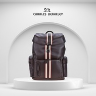Charles Berkeley Mansfield-EX Carbon Fibre Brown Leather Men's Backpack (EX-KP-22019)
