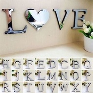 Acrylic Mirror 3D DIY wall stickers 26 letters home decoration Wall Art Mural