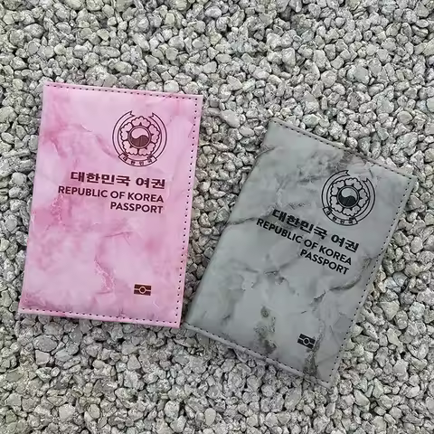 Marble Pattern Korea Passport Cover PU Leather Travel Passport Holder Case for Republic of Korea