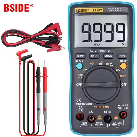 Digital Multimeter BSIDE ZT301 302 True-RMS DC/DA Voltmeter Ammeter Multimetro DMM Resistance Ohm Ca