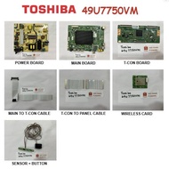 TOSHIBA LED TV 49U7750VM 49U7750 Power Board L4L01S 5800-L4L01S-W000 Main T-Con Cable Wireless Card 