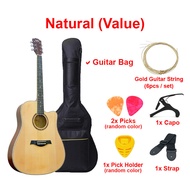 AK Guitar AK-320 330C  41 Inch Acoustic Guitar Spruce Top Mahogany Side & Back / Cutaway + Accessori